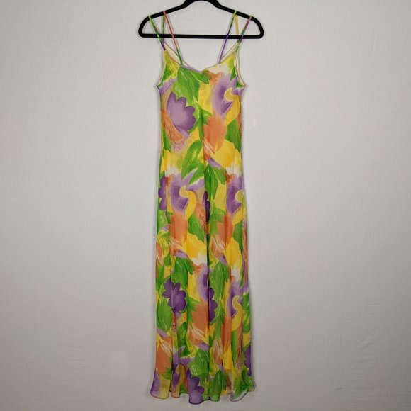 Nina Austin summer colorful maxi dress M - Picture 3 of 10
